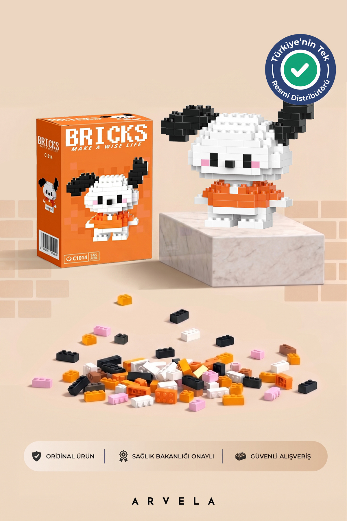 ペコポコさん　0415 Bricks make a wise life Pochacco Karakteri - Eğitici Oyuncak