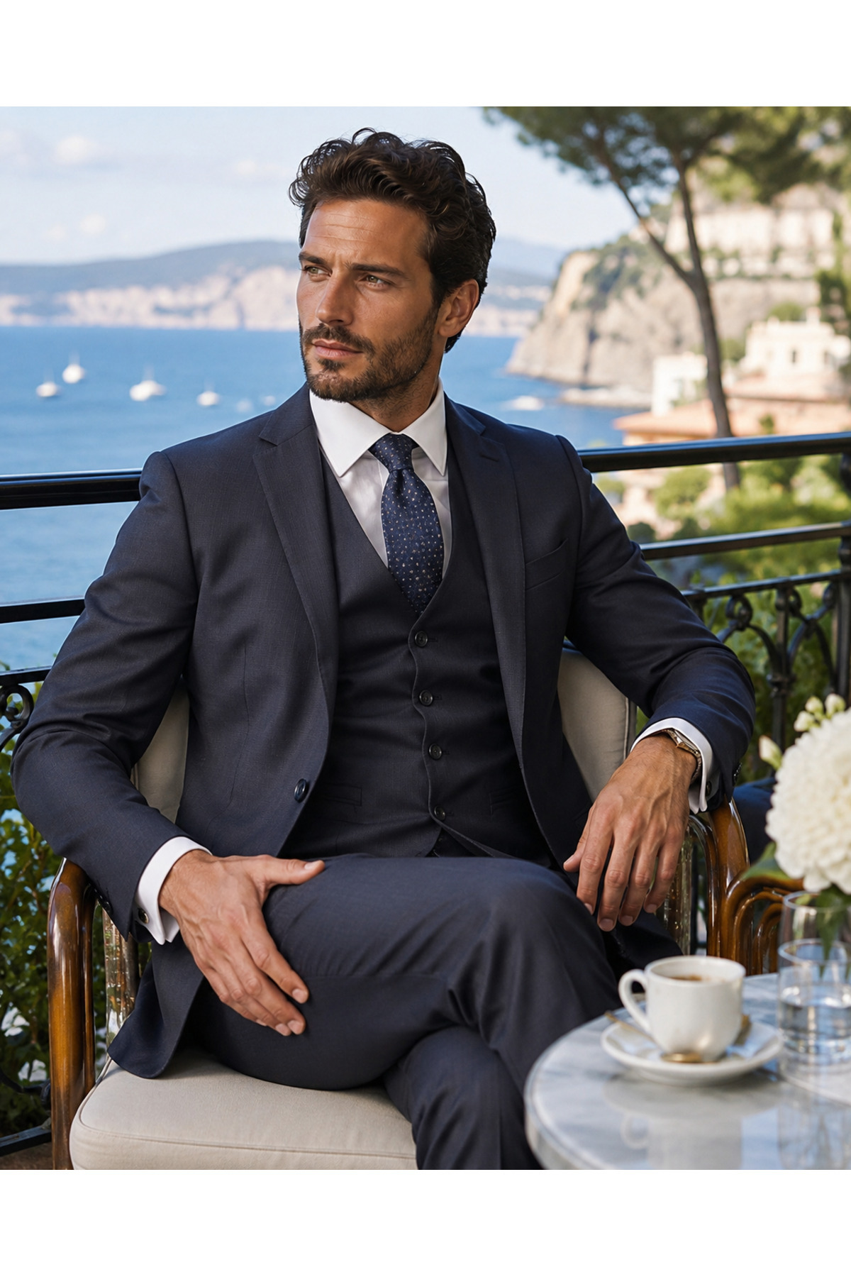 کت و شلوار مردانه – Slim Fit Premium Classic Elegance — سرمه‌ای 57-2544/116-0502 — تصویر 4 از 5