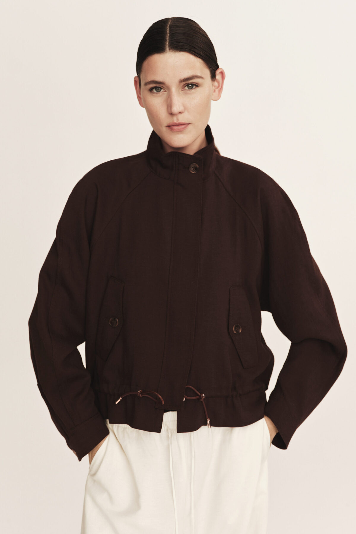 H&M Keten Karışımlı Oversize Ceket görsel 3