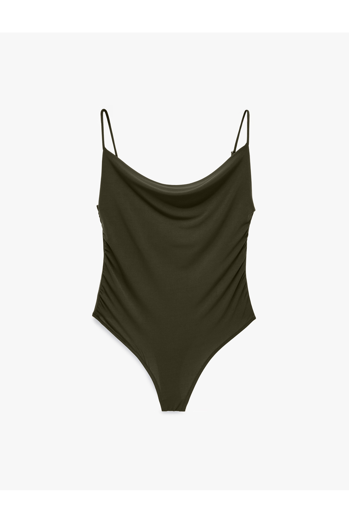 Koton Slim Fit Degaje Yaka İnce Askılı Bodysuit görsel 3