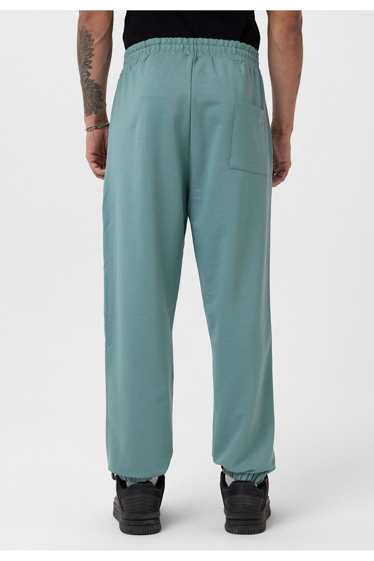 Paça Lastikli Basic Oversize Eşofman Takımı — آبی DND_30-123 — تصویر 6 از 7