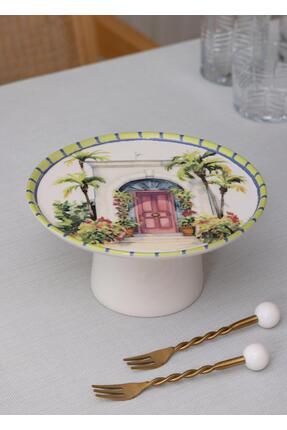 The Mia Palma Ayaklı Servis Tabağı 10x19 cm