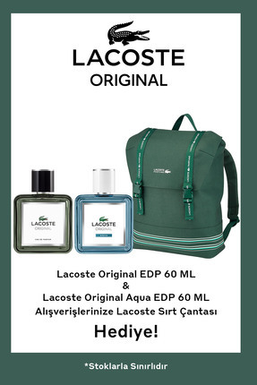 Lacoste Original EDP 60 ml & Original Aqua EDP 60 ml + Sırt Çantası - Erkek P...