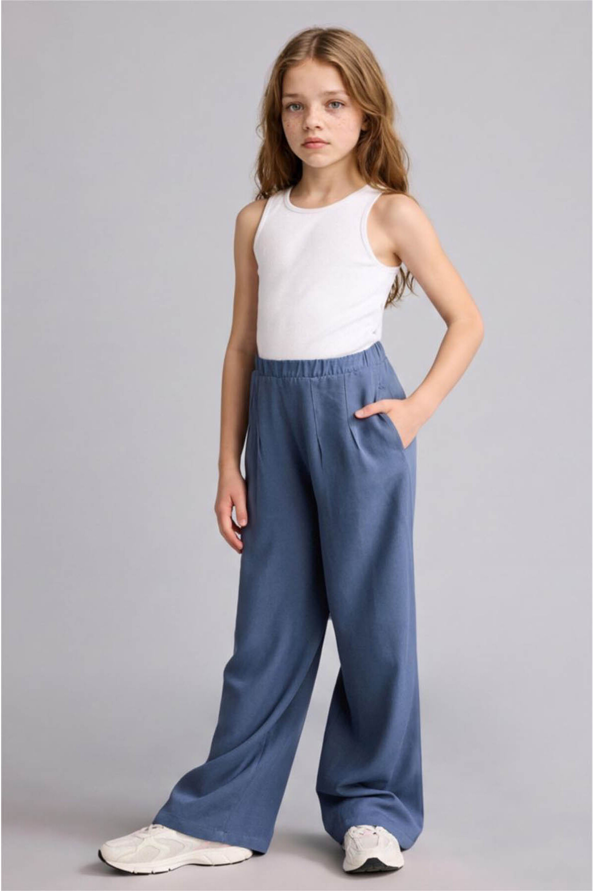 Defacto Wide Leg Linen Blend Trousers for Girls H1212A826Sm