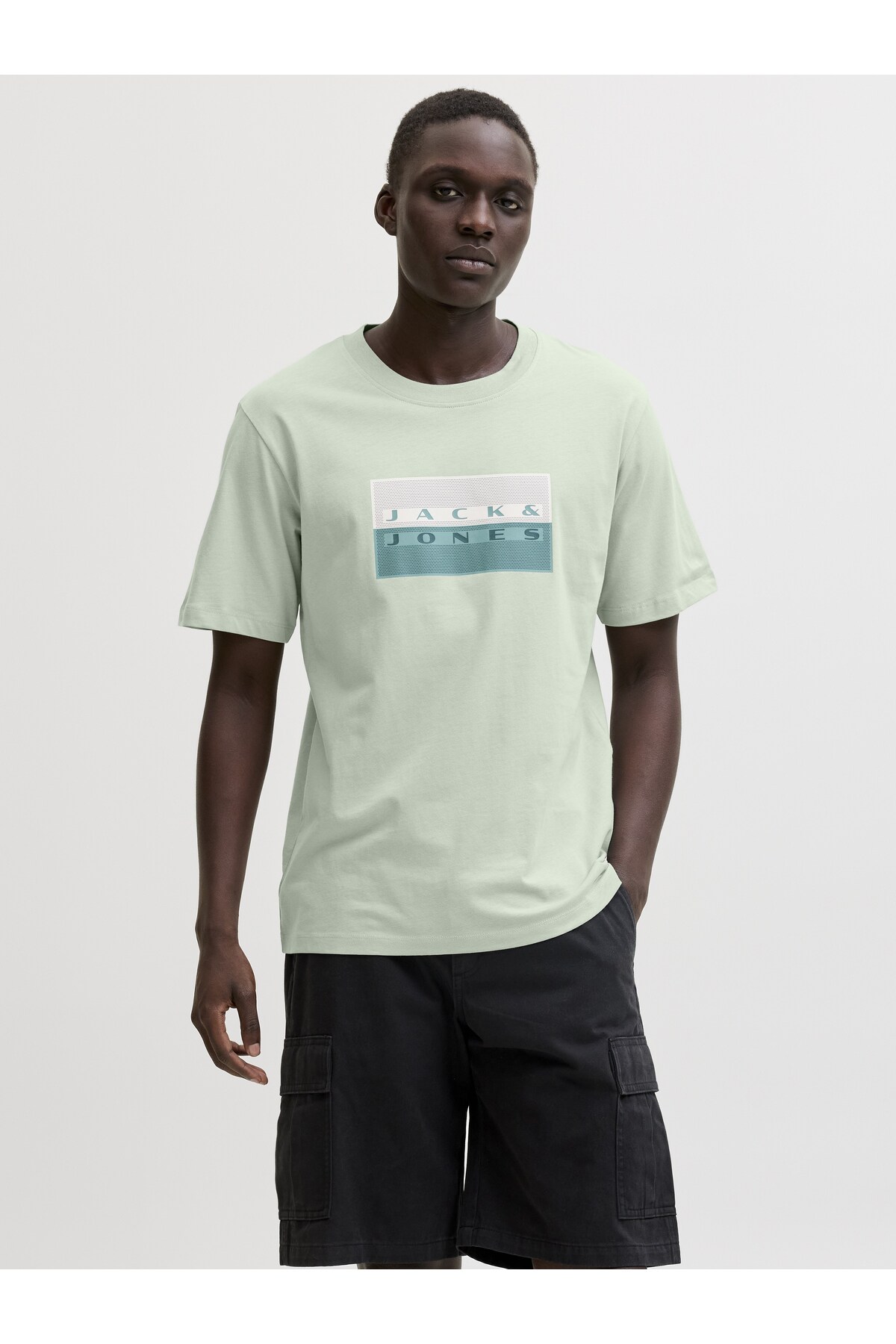 تی‌شرت طرح‌دار JCOFUSION DOTS مدل SS CREW SN جک اند جونز تی شرت ورزشی Jack & Jones