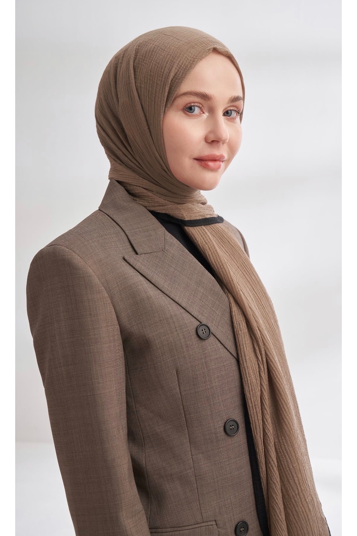 MUSLIN TIE SHAWL - ASH