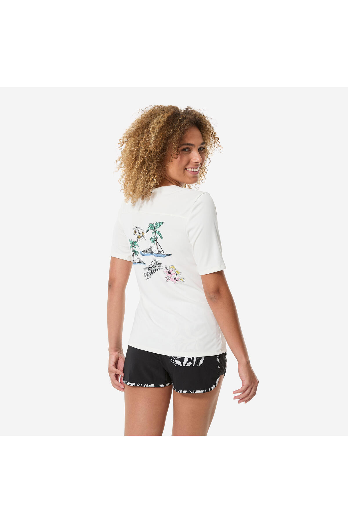 Decathlon Kadın Kısa Kollu UV Korumalı Tişört - Beyaz - Malou