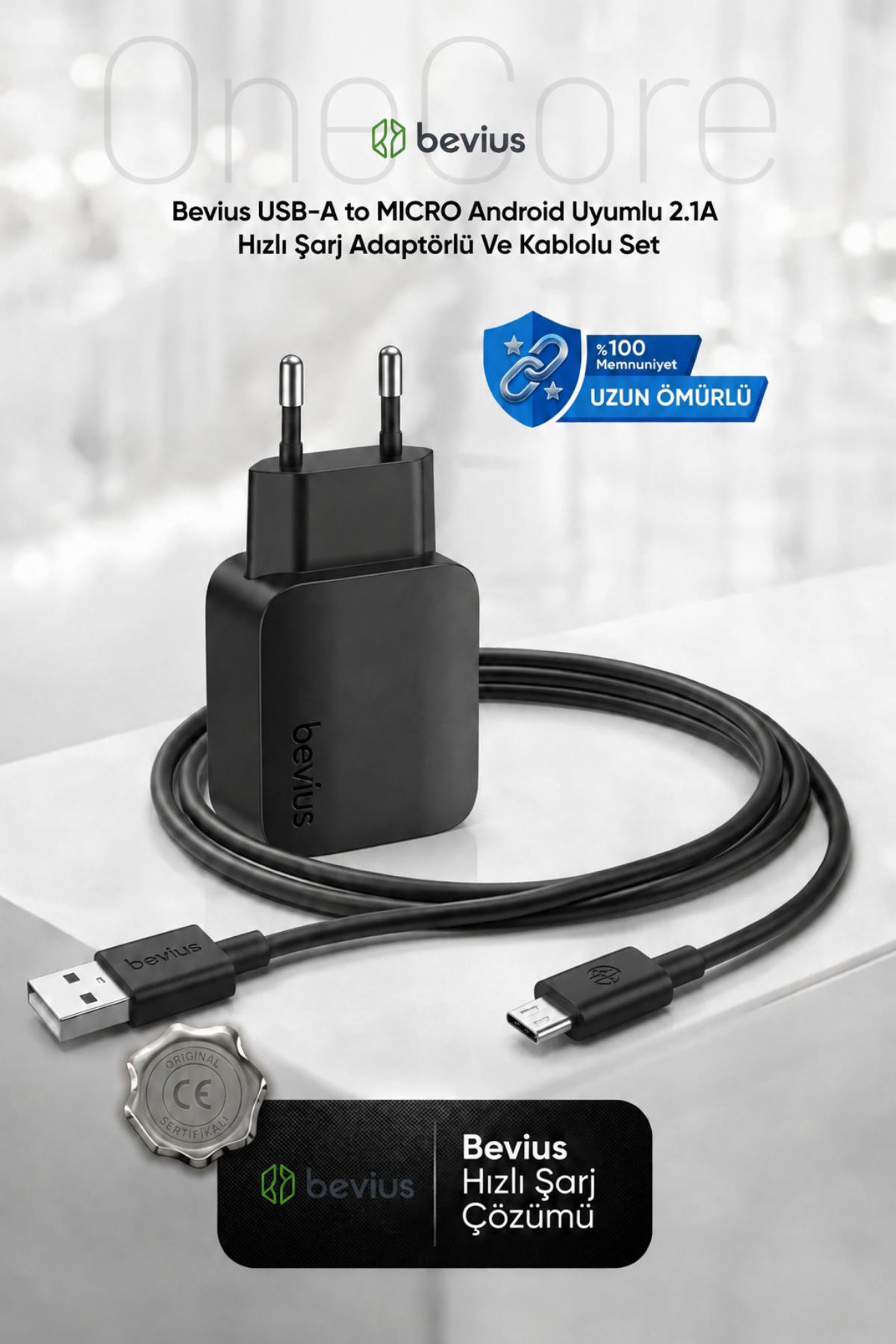 Divex Bevius USB-A to MİCRO Girişli Android Uyumlu Hızlı Şarj