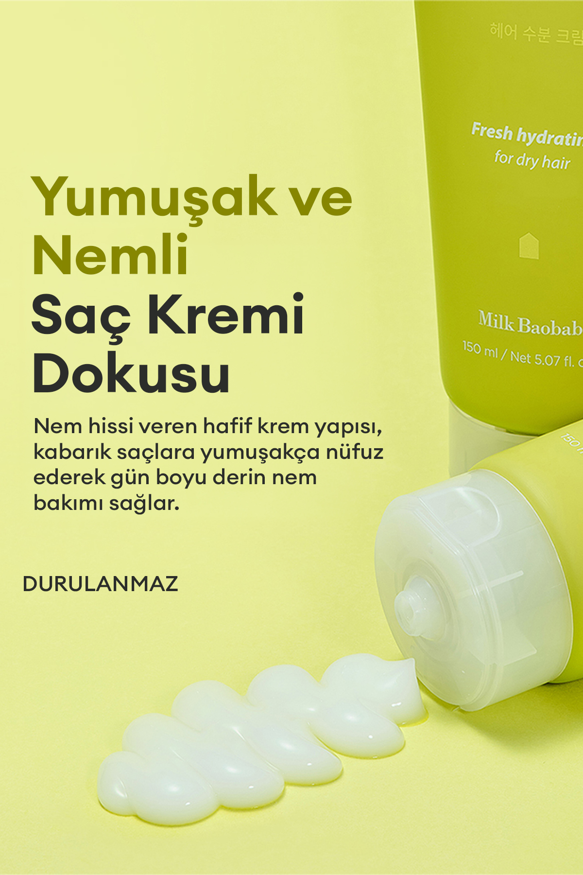 Elektriklenen Saçlara Yoğun Nemlendirici Durulanmayan Saç Kremi Hair Moisture Cream — 9530 — تصویر 9 از 9
