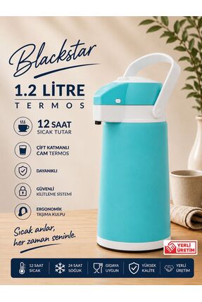 Blackstar 1.2 Litre Su Termosu Çay Termosu Piknik Termosu Yeşil