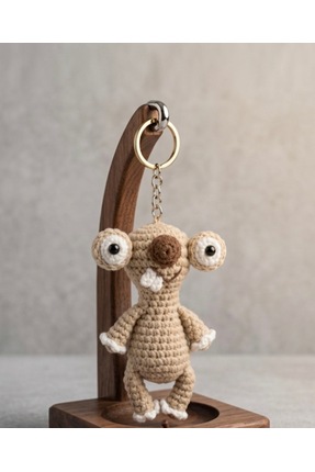 Taze Kal Örgü Amigurumi Sid Karakteri Tasarım El Yapımı Anahtarlık Ve Çanta Süsü