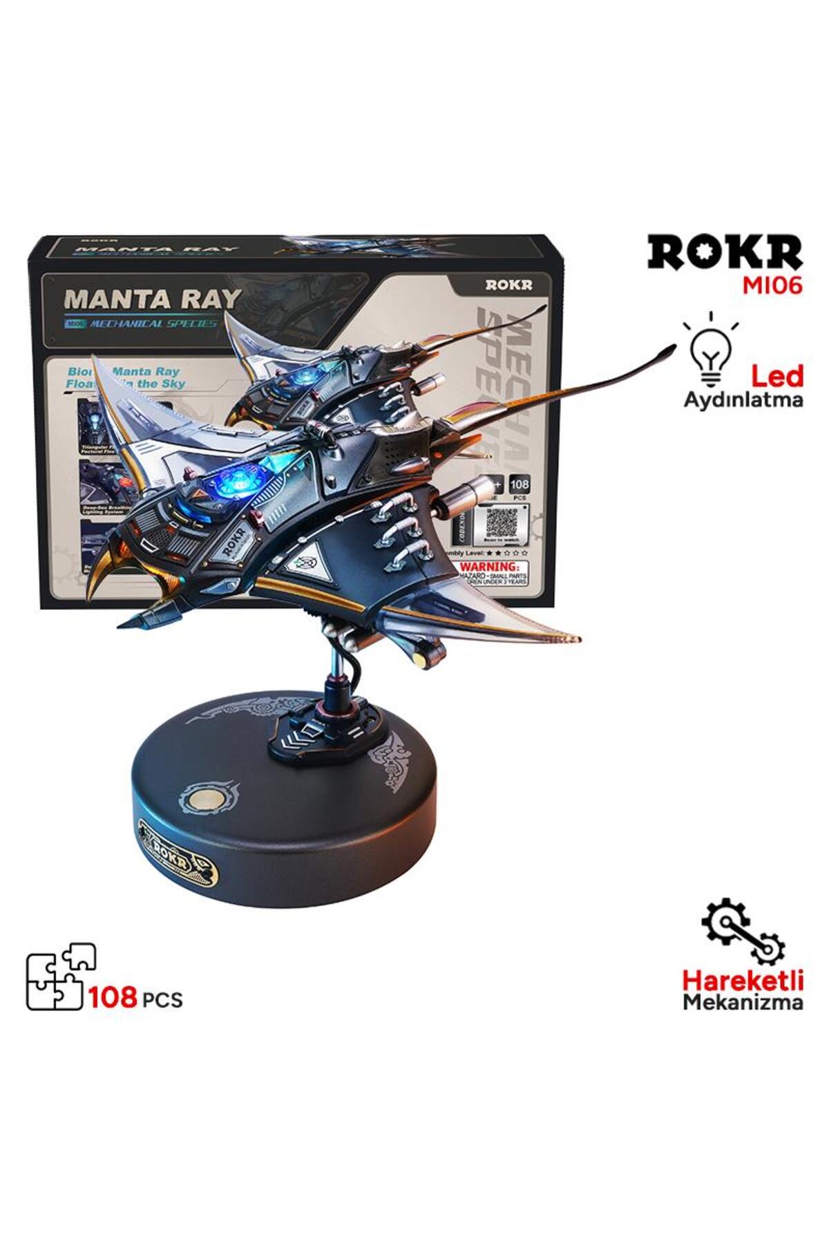 ROKR MI06 Manta Ray DIY Mechanical 3D Puzzle Maket Model Seti 3D