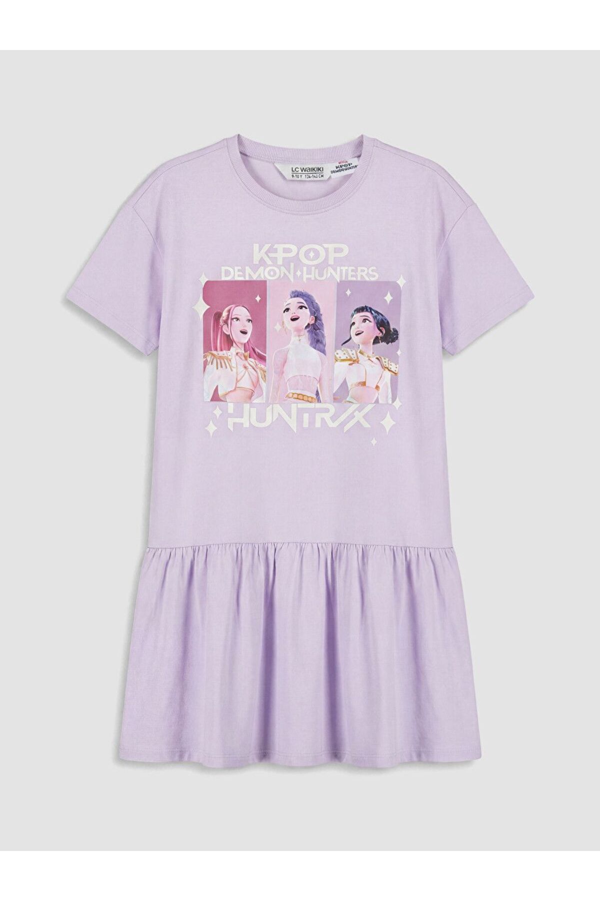 LC Waikiki LCW Kids K-pop Demon Hunters Baskılı Kız Çocuk Elbise
