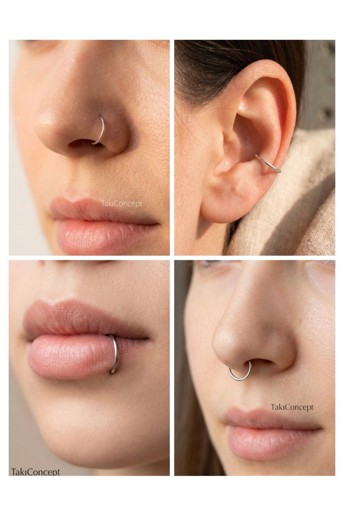 سوراخ‌کننده گوش، لب و بینی بدون نیاز به سوراخ با فشرده‌سازی استیل ضد زنگ