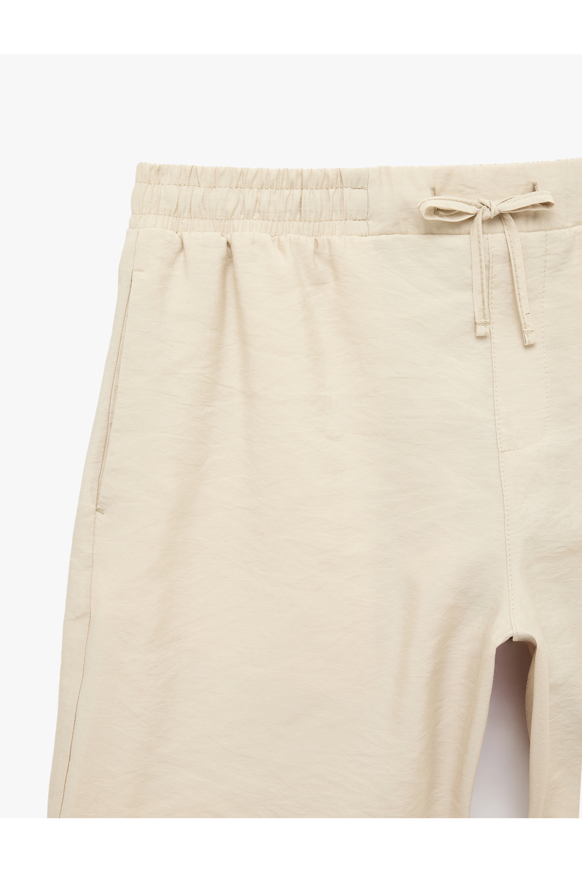 Koton Regular Fit Cepli Bermuda Cupro Modal Beli Bağcıklı Şort görsel 5