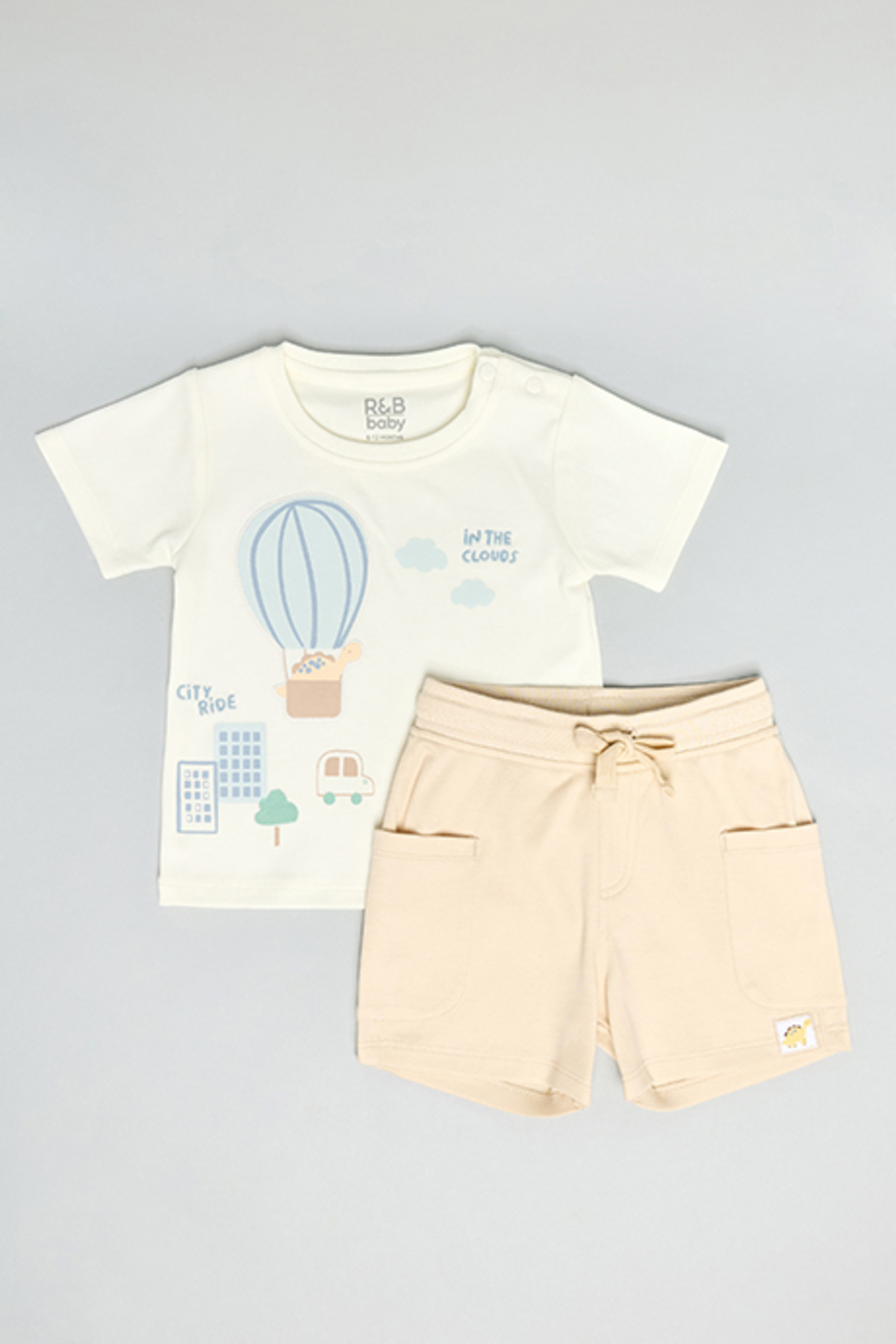 R&B Appliqued T-Shirt & Shorts Set