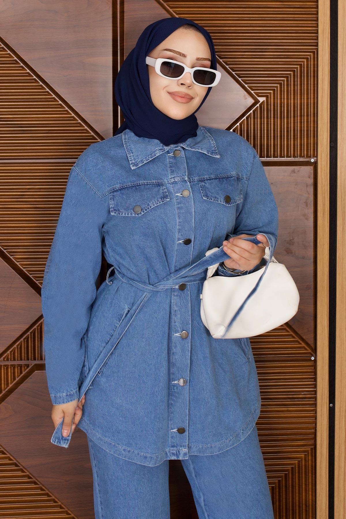 ModaMihram Luna Denim Takım Açık Mavi 19299 - Fiyatı, Yorumları