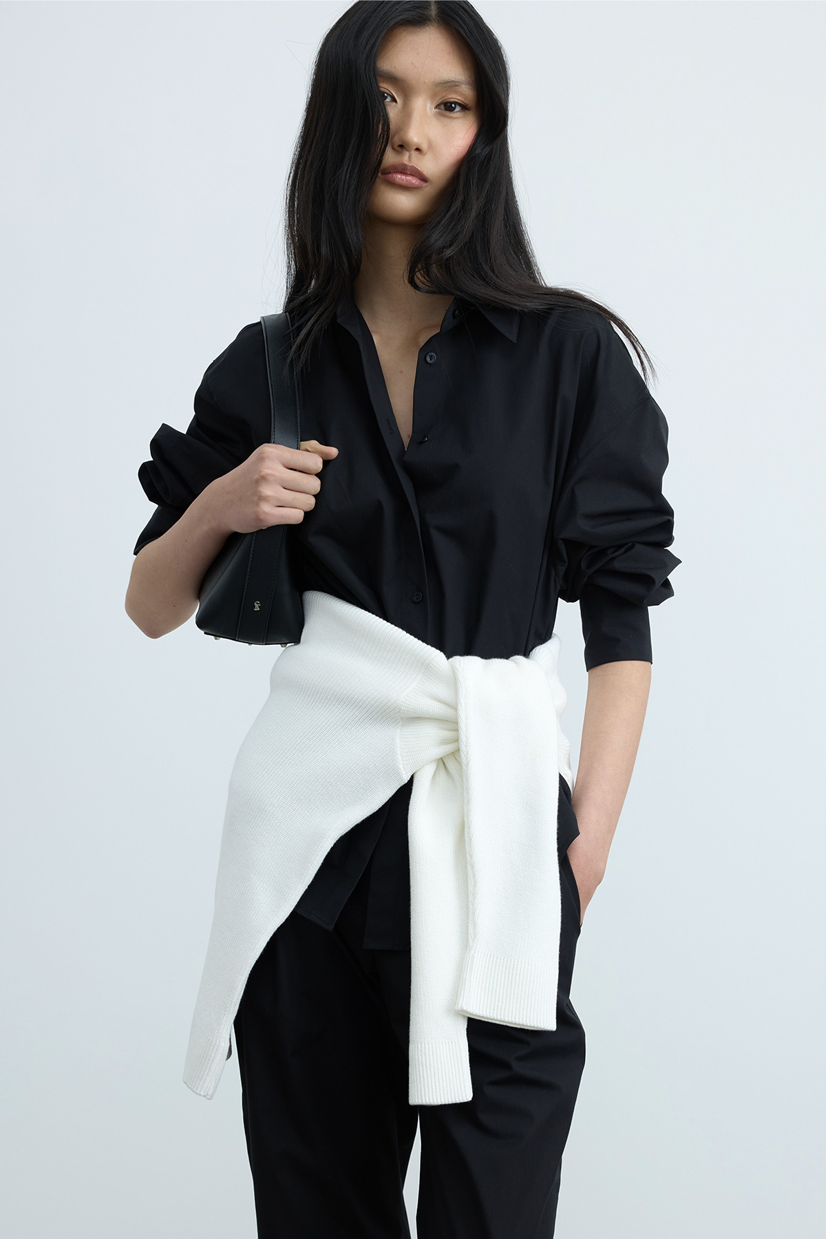 Suud Collection Siyah Page Oversize Gömlek görsel 2