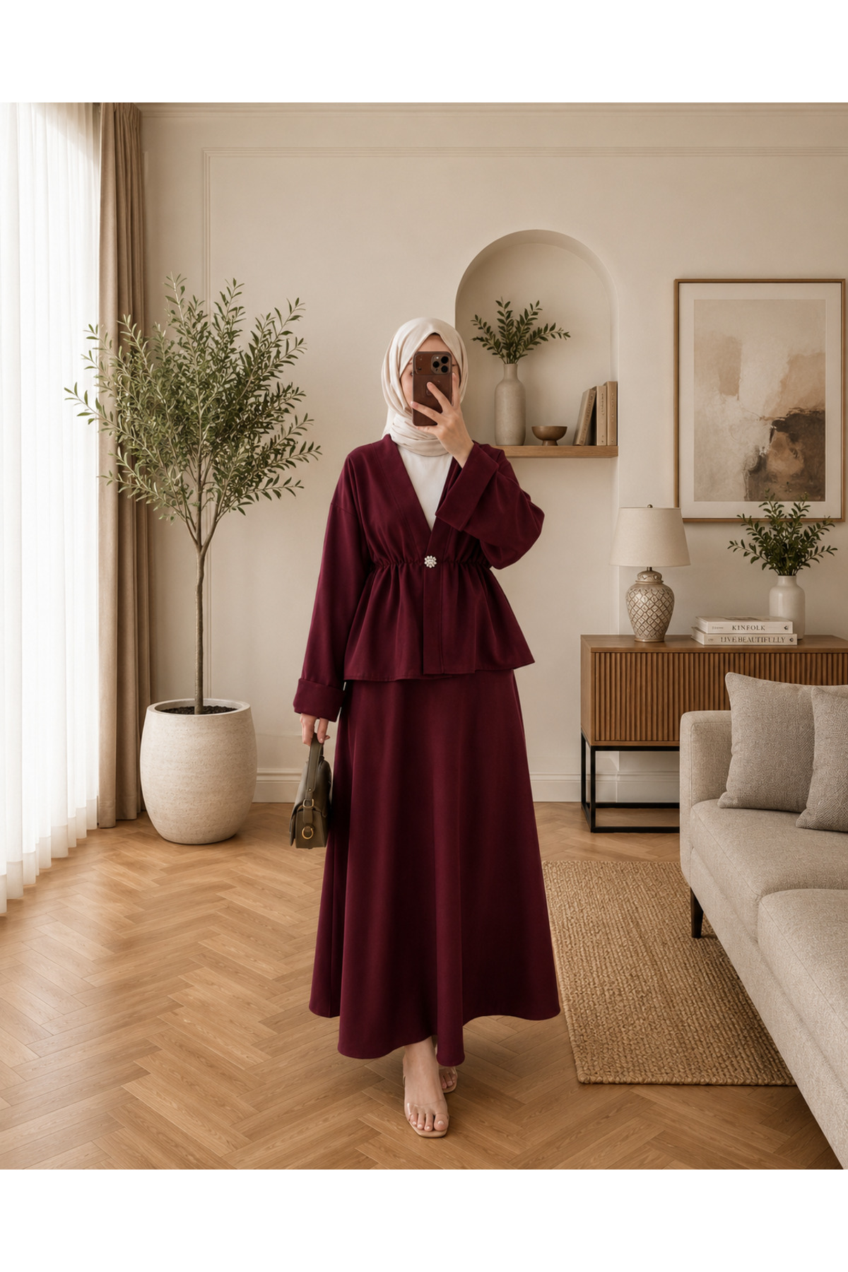 Lior Design Hijab Buttoned Skirt Suit