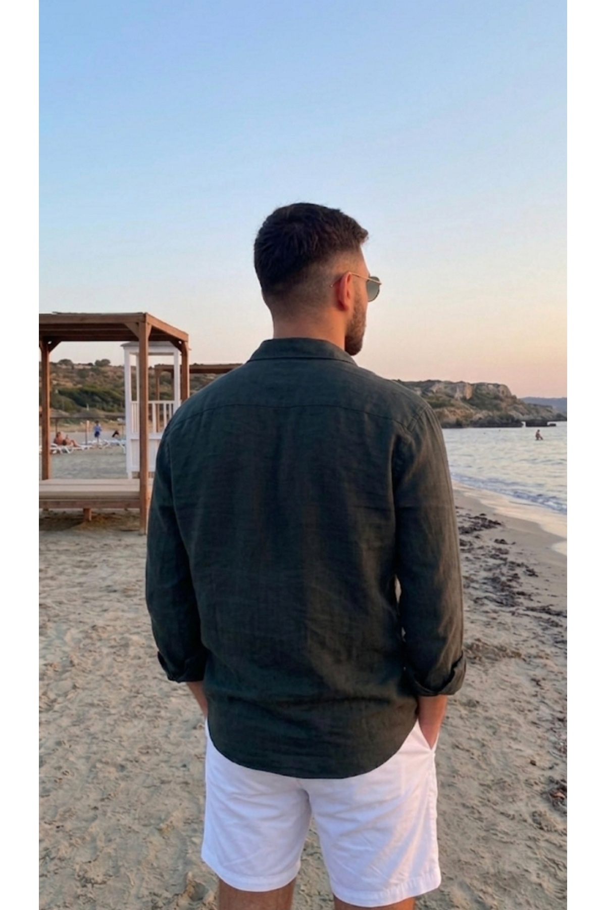 اتوکشی آسان مردانه مشکی ۱۰۰٪ کتان، قابل تنفس و بدون عرق — مشکی ERKEKGMNLEK1 — تصویر 4 از 4