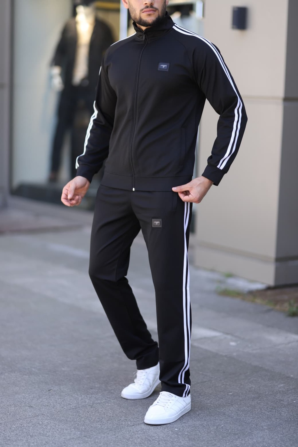 Last fashion Yeni Sezon Erkek Rahat Kalıp Eşofman Takımı, Siyah görsel 3