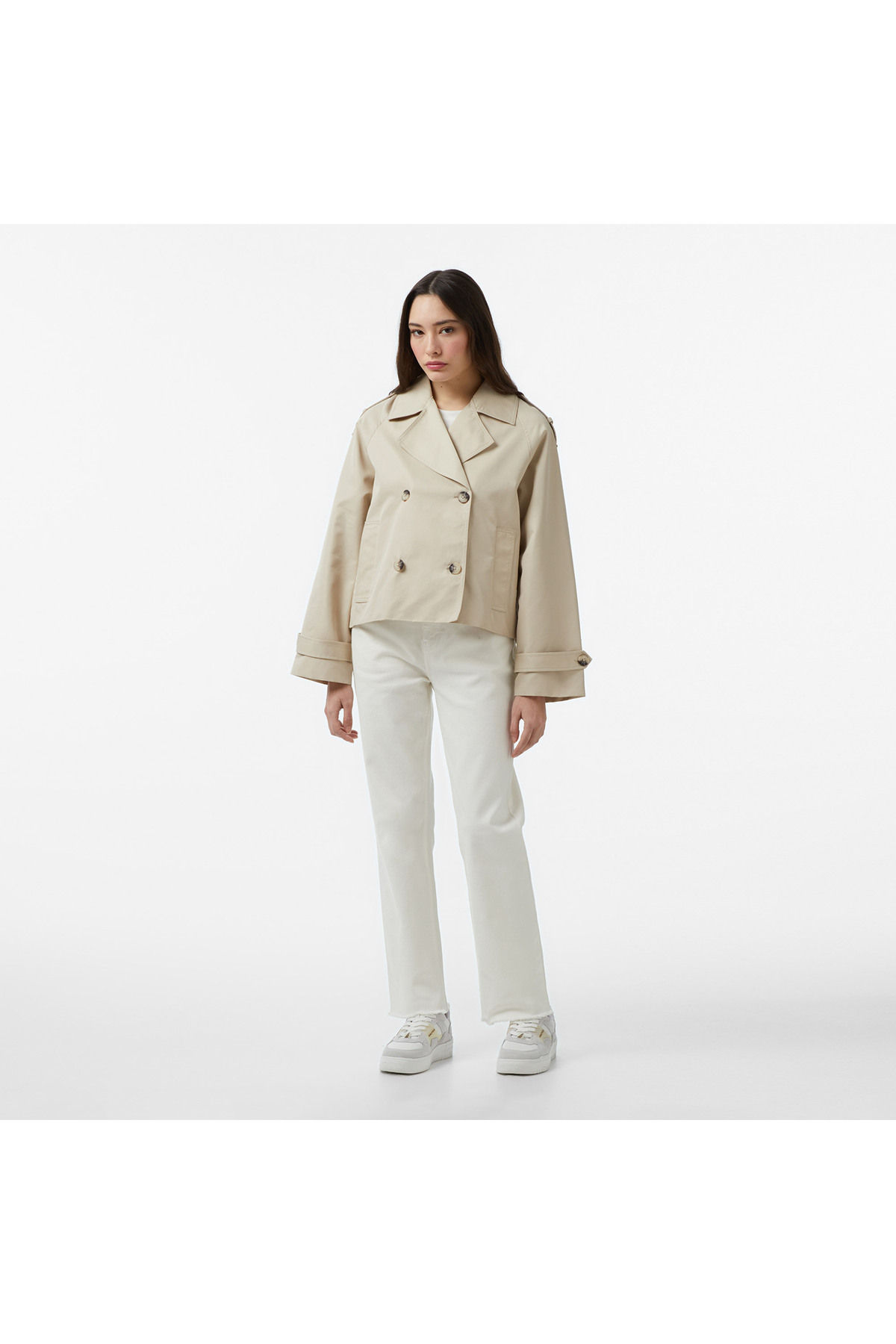 Nautica Kadın Bej Regular Fit Trençkot görsel 3