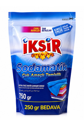 IKSIR Sodamatik Matik Çamaşır Sodası 750 gr Kireç Önleyici Çok Amaçlı Temizlik