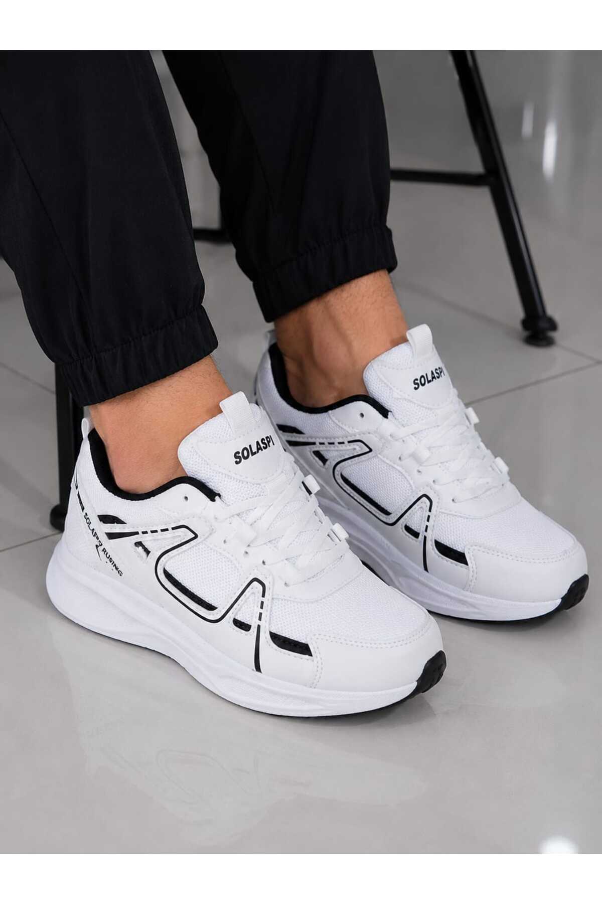MODA unisex beyaz fileli ortopedik spor ayakkabı