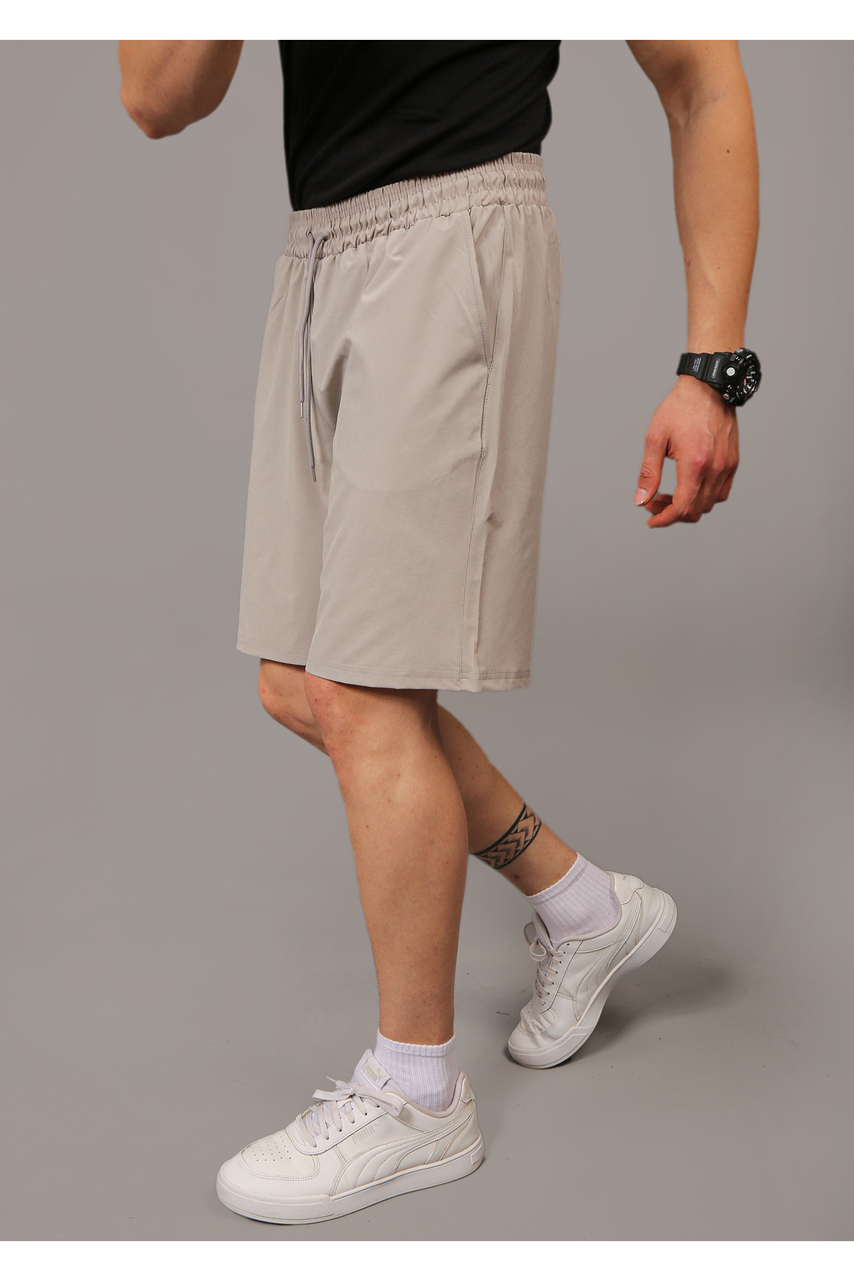 STRAVON Men's Ultra Light Quick-Dry Bermuda Shorts with Parachute Fabric Pockets, Suitable for All Sports