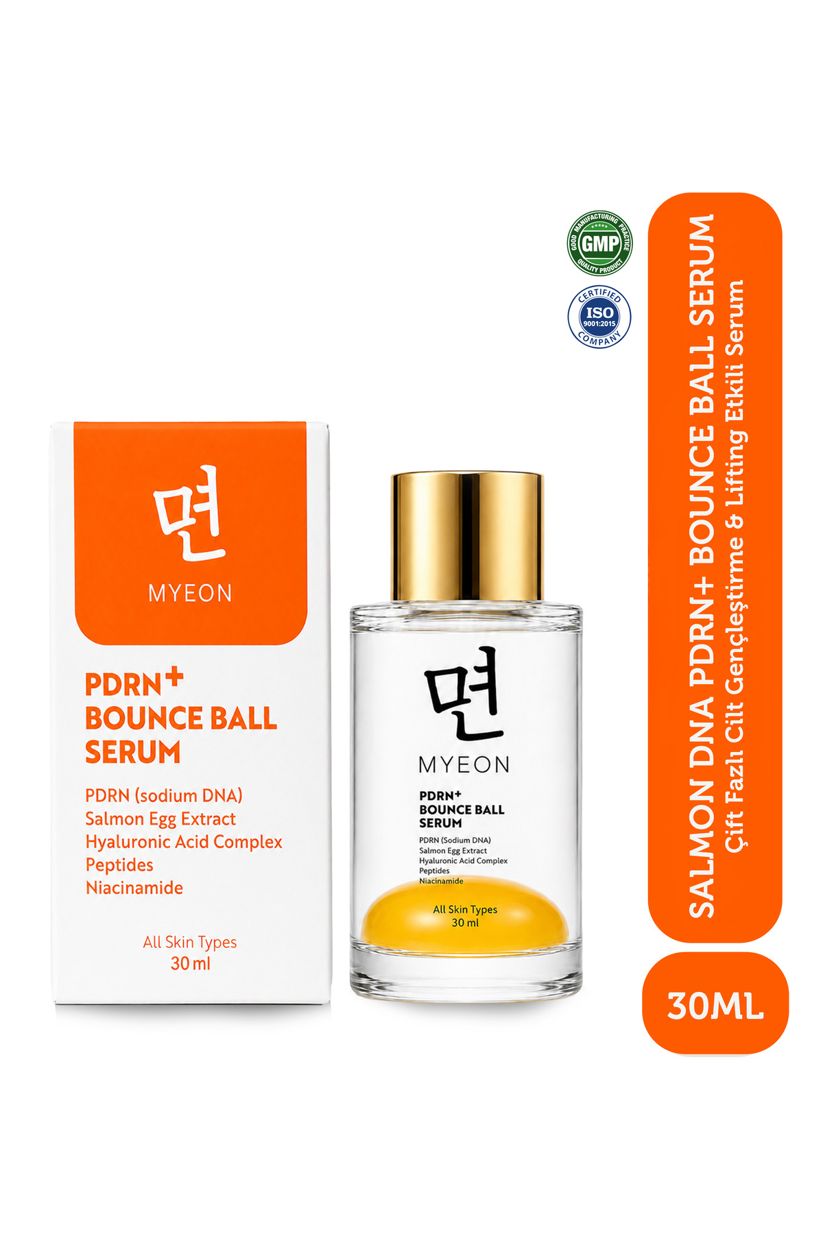 MYEON Somon DNA PDRN+ Bounce Ball Serum 30 ml – Çift Fazlı Cilt Gençleştirme & Lifting Etkili Serum — PDRN01