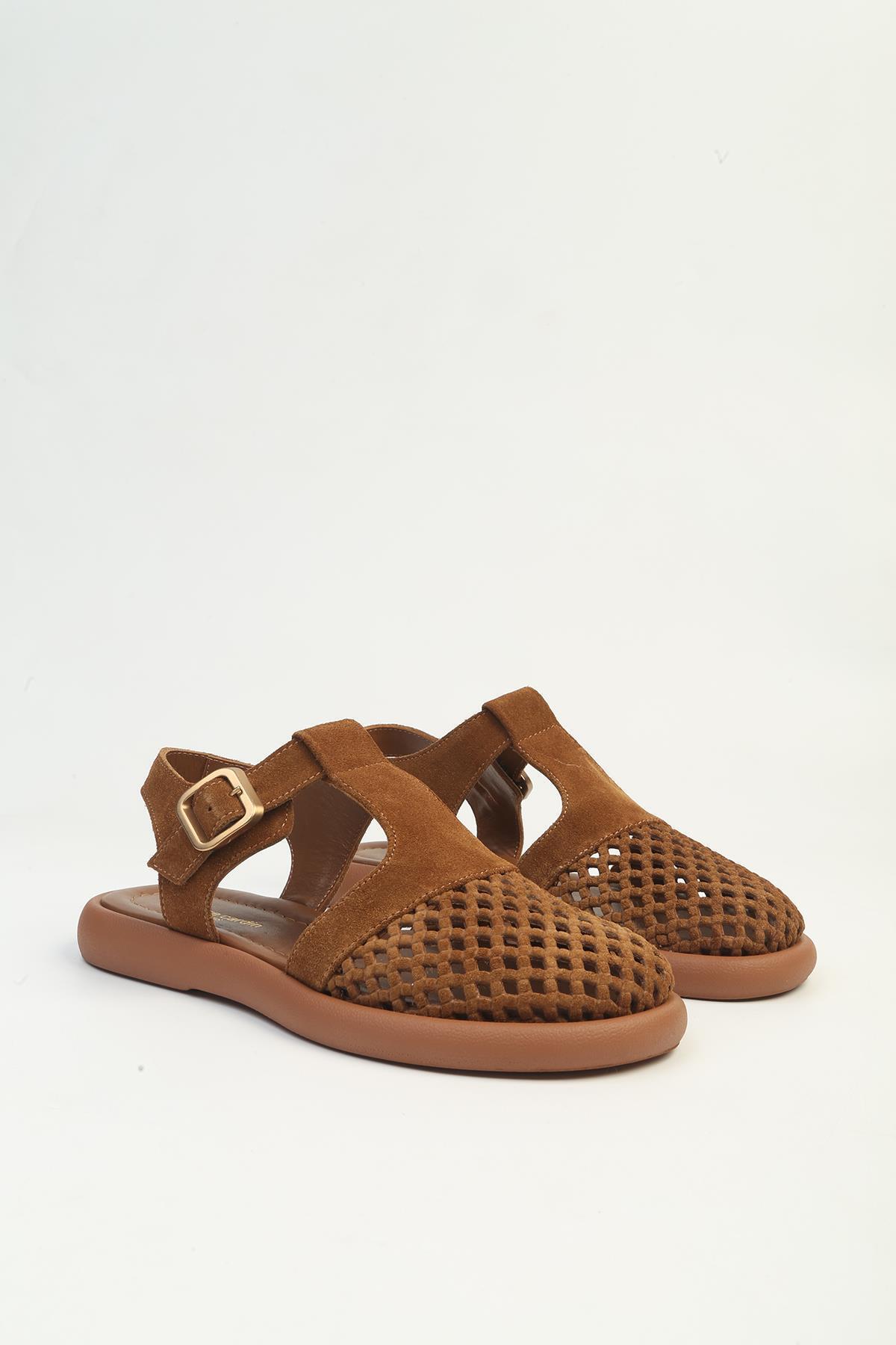 Pierre Cardin Hakiki Deri Taba Sandalet görsel 3