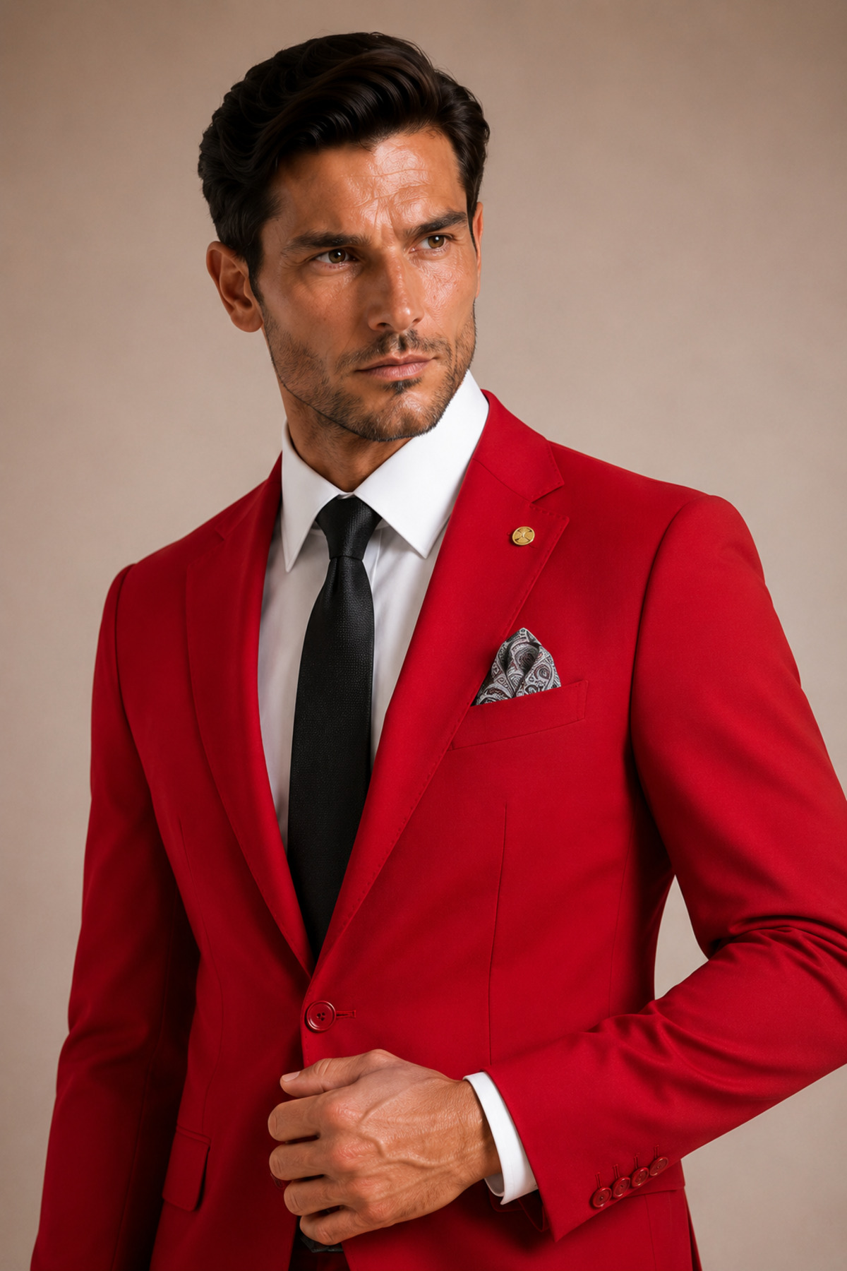 The Tailor Classics Erkek Klasik Takım Elbise - Erkek Pantolon Ceket - Dikiş Detaylı Çift Yırtmaçlı Takım Elbise görsel 6