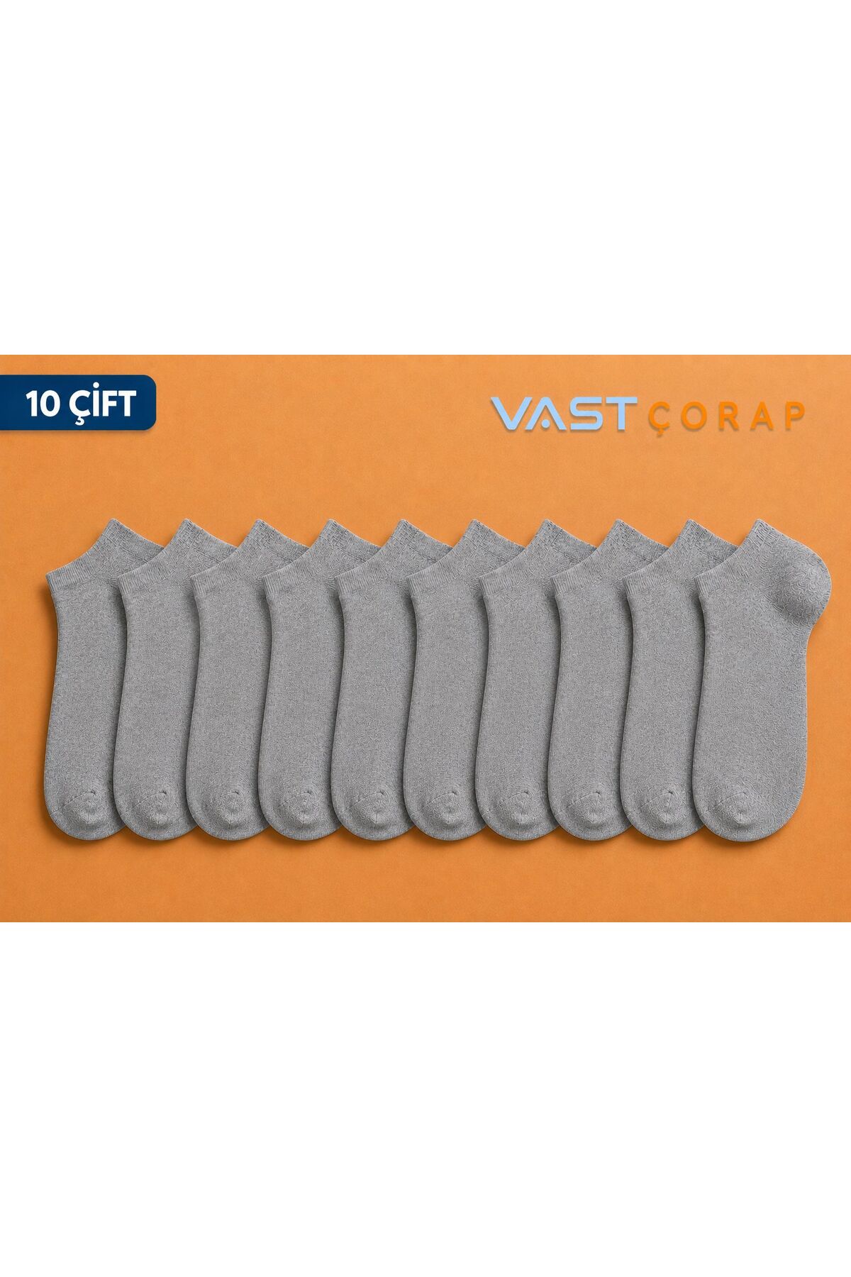 vast çorap Gri Patik Çorap 10 Çift Ekonomik Paket