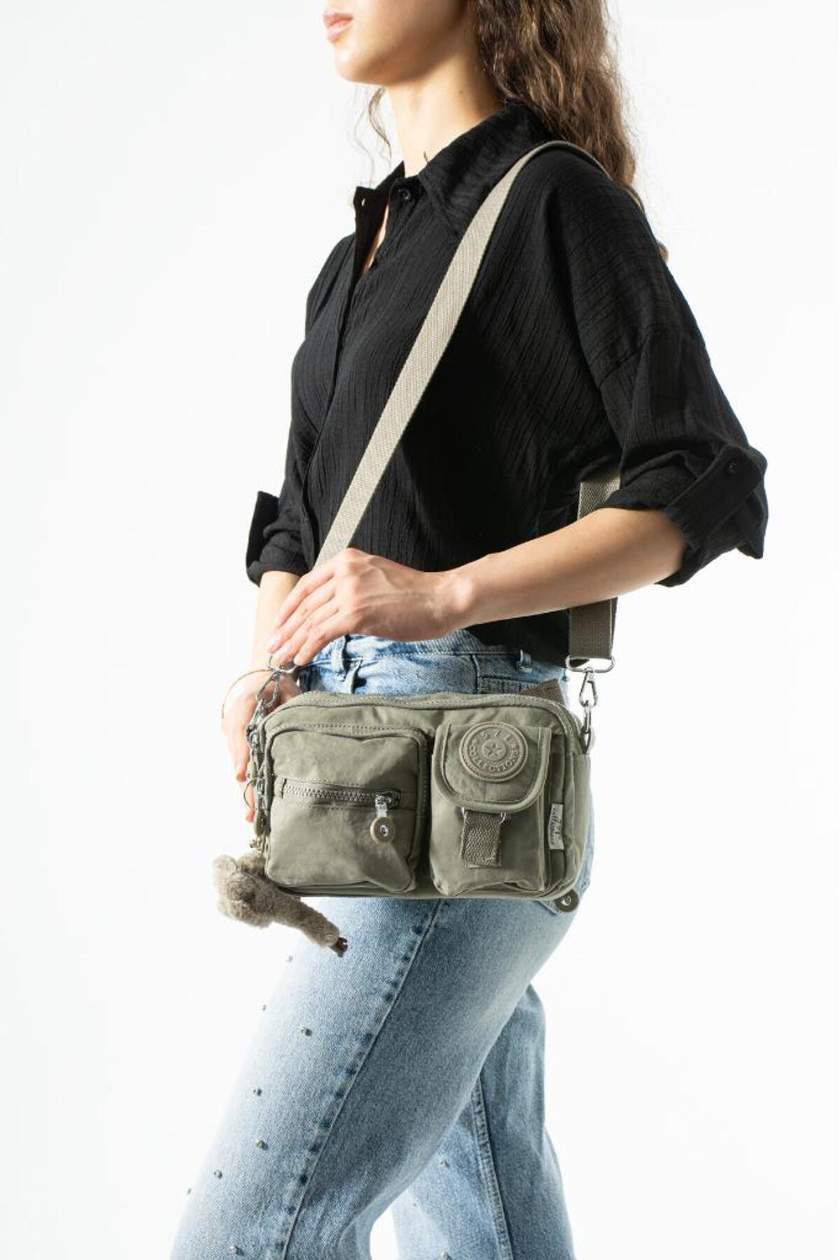 Baginn Unisex Bel Çantası Free Bag Klinkır Kumaş Postacı Omuz Çantası Fonksiyonel Kullanım Çapraz Askılı görsel 2