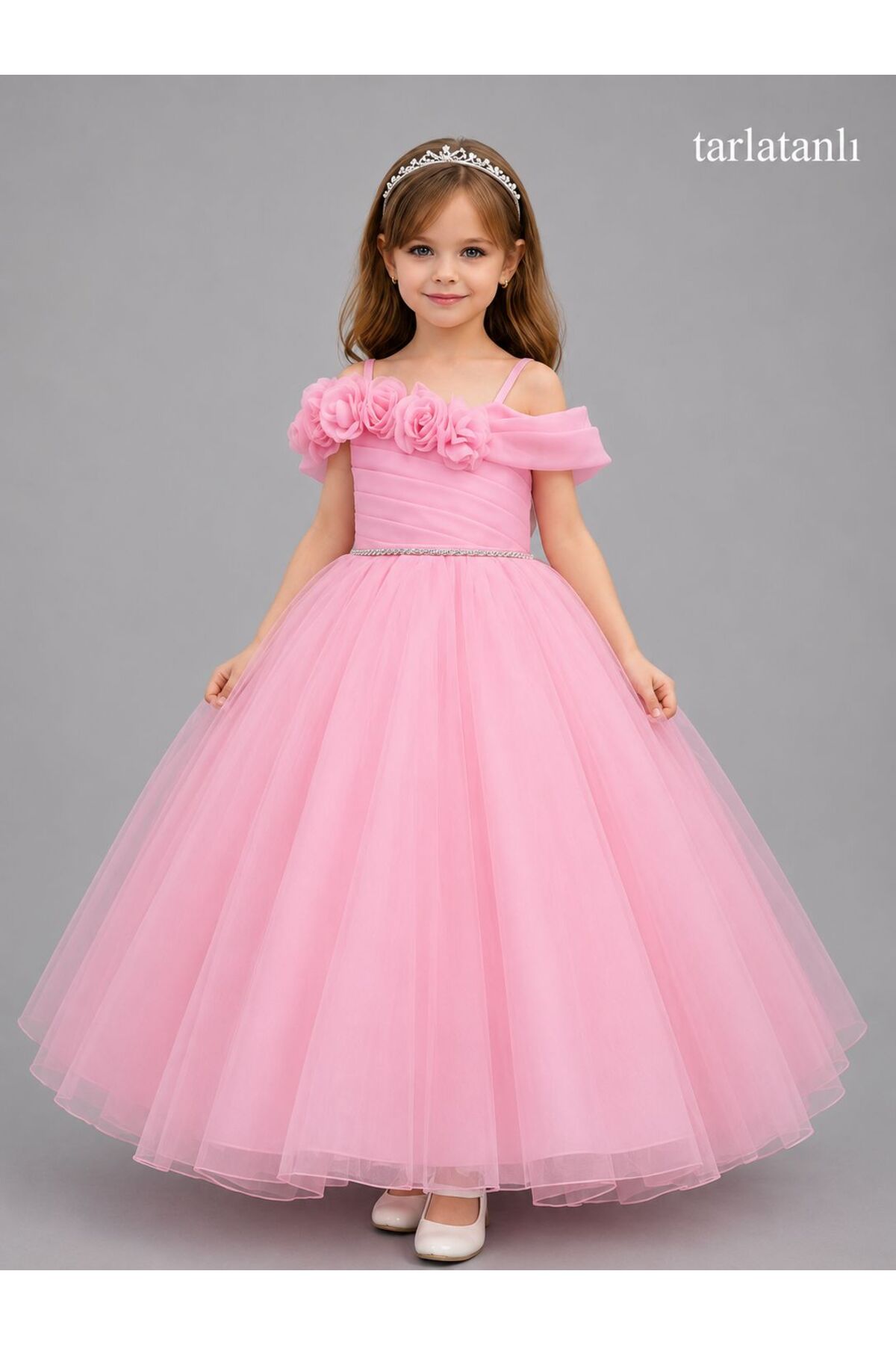 GLY STORE KIZ ÇOCUK KAROLİN TARLATANLI GELİNLİK ABİYE & GELİNLİK