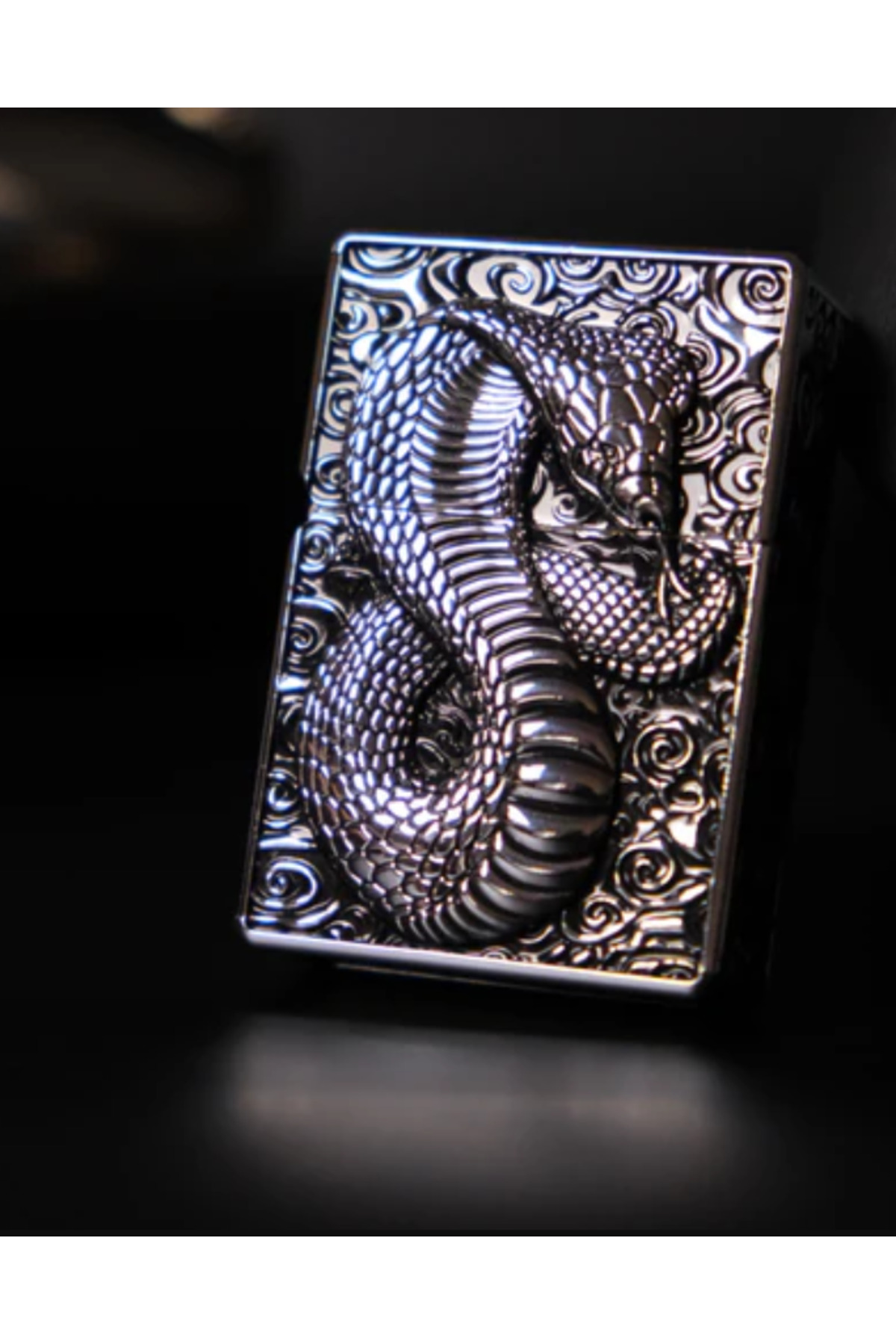 Turan Lighter Zorro Kobra Yılanı Figürlü Lüks Metal Benzinli