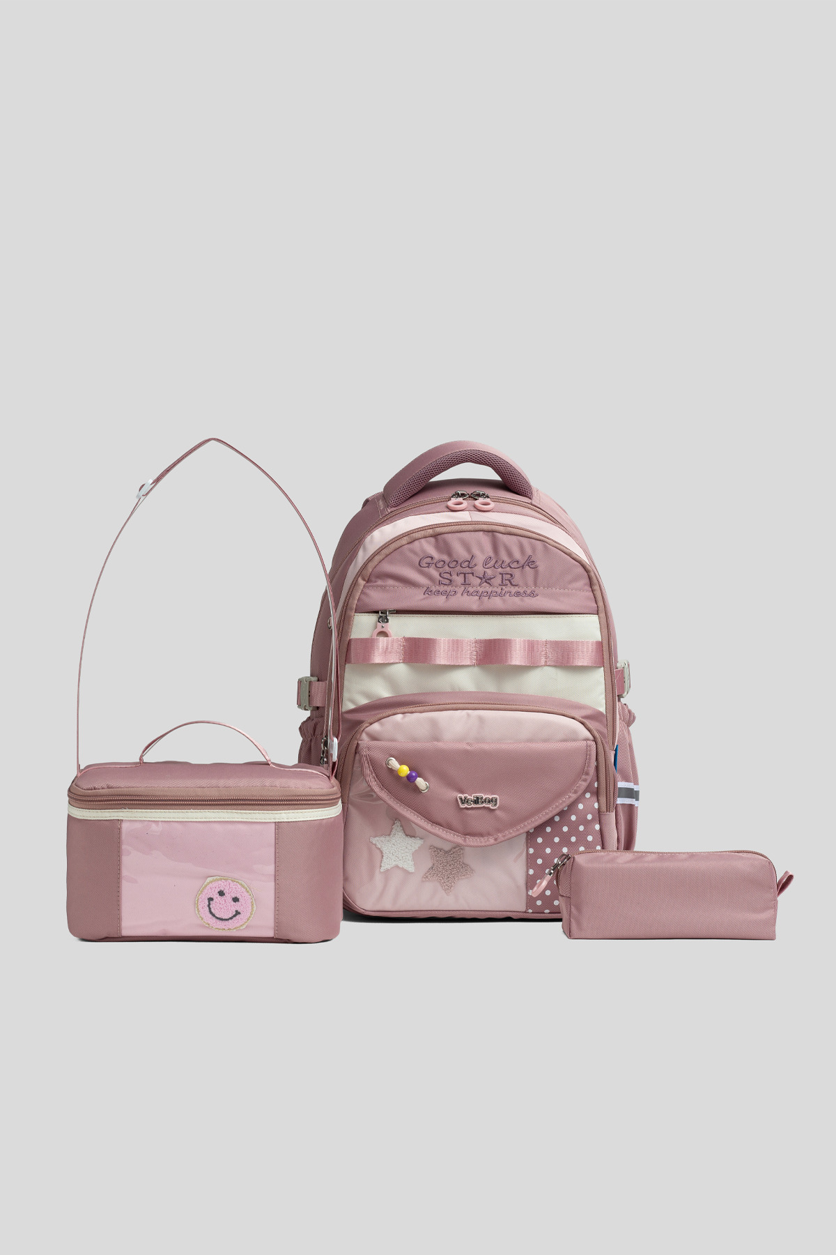 VEIBAG Fame Primary School School Bag Set of 3 - Backpack with Lunch Box and Pen Holder