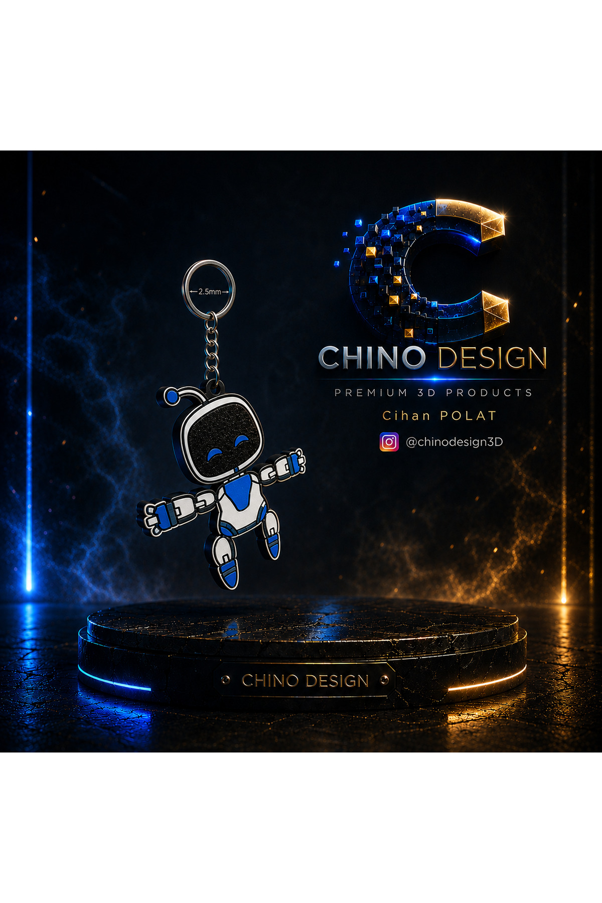 Chino Design Astrobot Anahtarlık 5'li set Renkli Hediyelik figür
