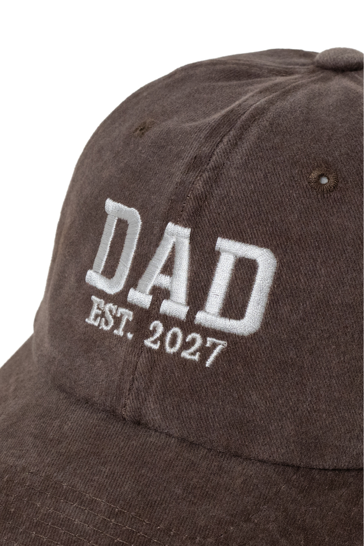 Nome Studio Nakışlı 2027 Bej-Kahve Mom Dad Şapka 2li paket Anne Baba Yıkamalı Kumaşlı Şapka Pamuklu Ayarlı görsel 7
