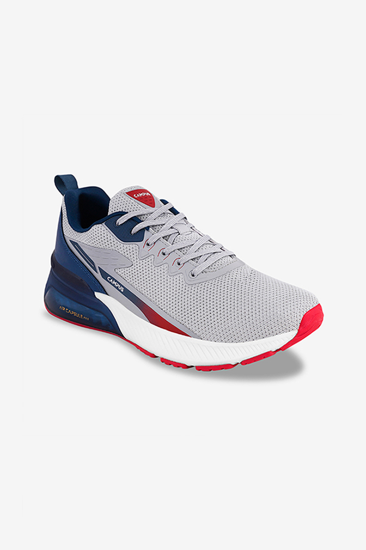 Campus Men Promote Memory Foam Lace-Up Running Shoes-Grey
