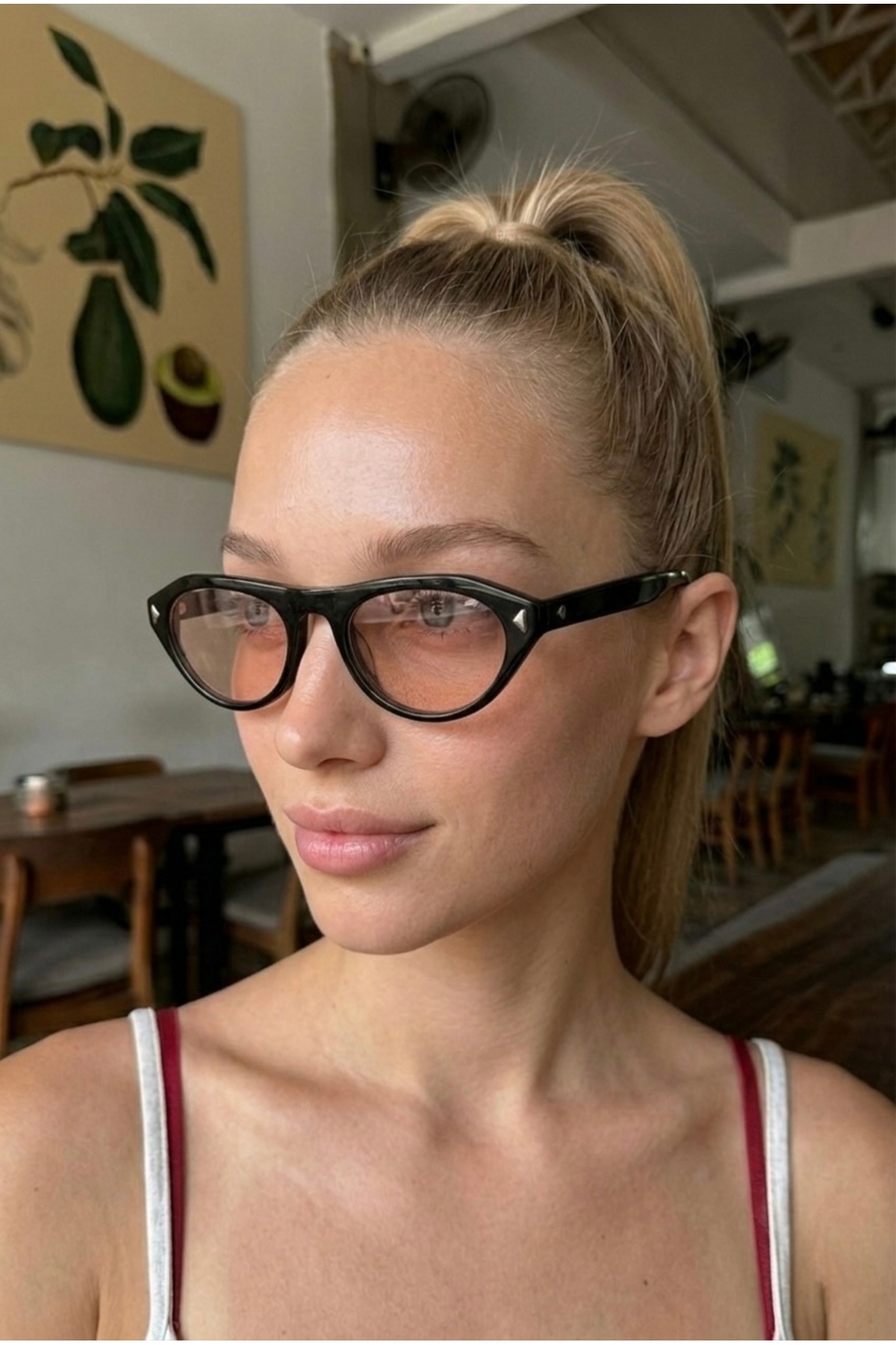Eyesofia Rigel Vintage Siyah Nude Ultra Hafif Uv400 Filtreli Kadın Güneş Gözlüğü görsel 2