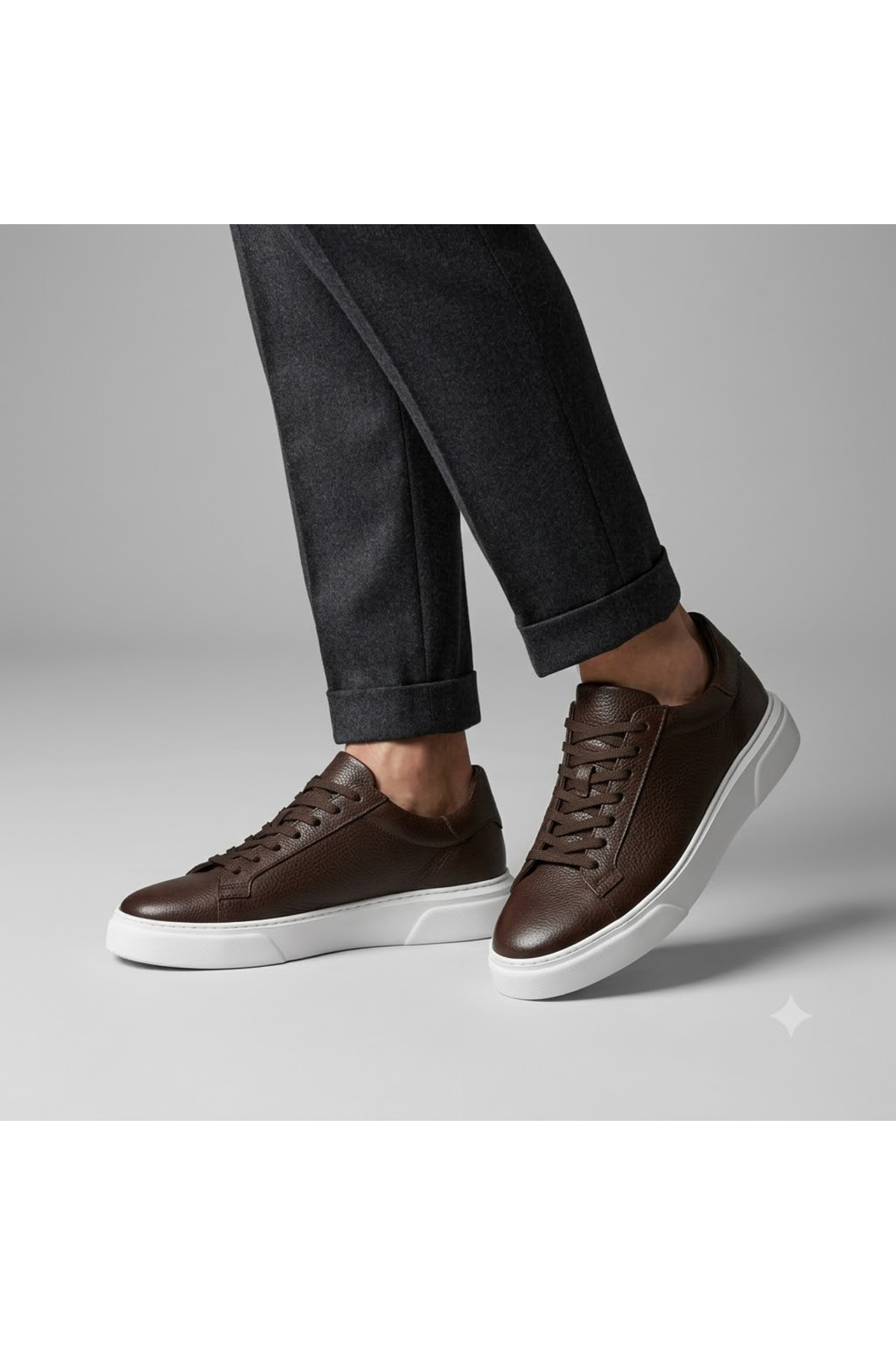 KİNDEP (Sneakers) İç Dışı Hakiki Deri Günlük Erkek Ayakkabı KAHVE görsel 3