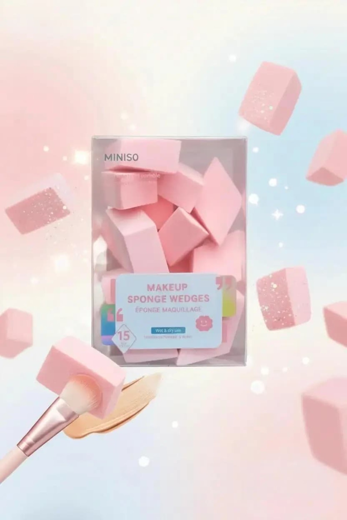 اسفنج آرایشی مثلثی Bloom & Glow دارای مجوز، بسته ۱۵ عددی - کاربردی، ۱۲ سانتی‌متر — 2028497010102 — تصویر 2 از 6