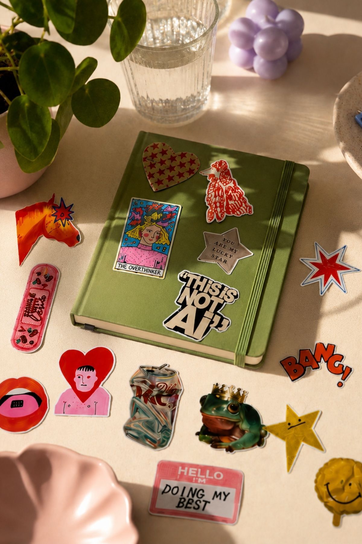 Renkli Sticker Seti, Retro ve Eğlenceli Laptop, Defter, Telefon Etiketi