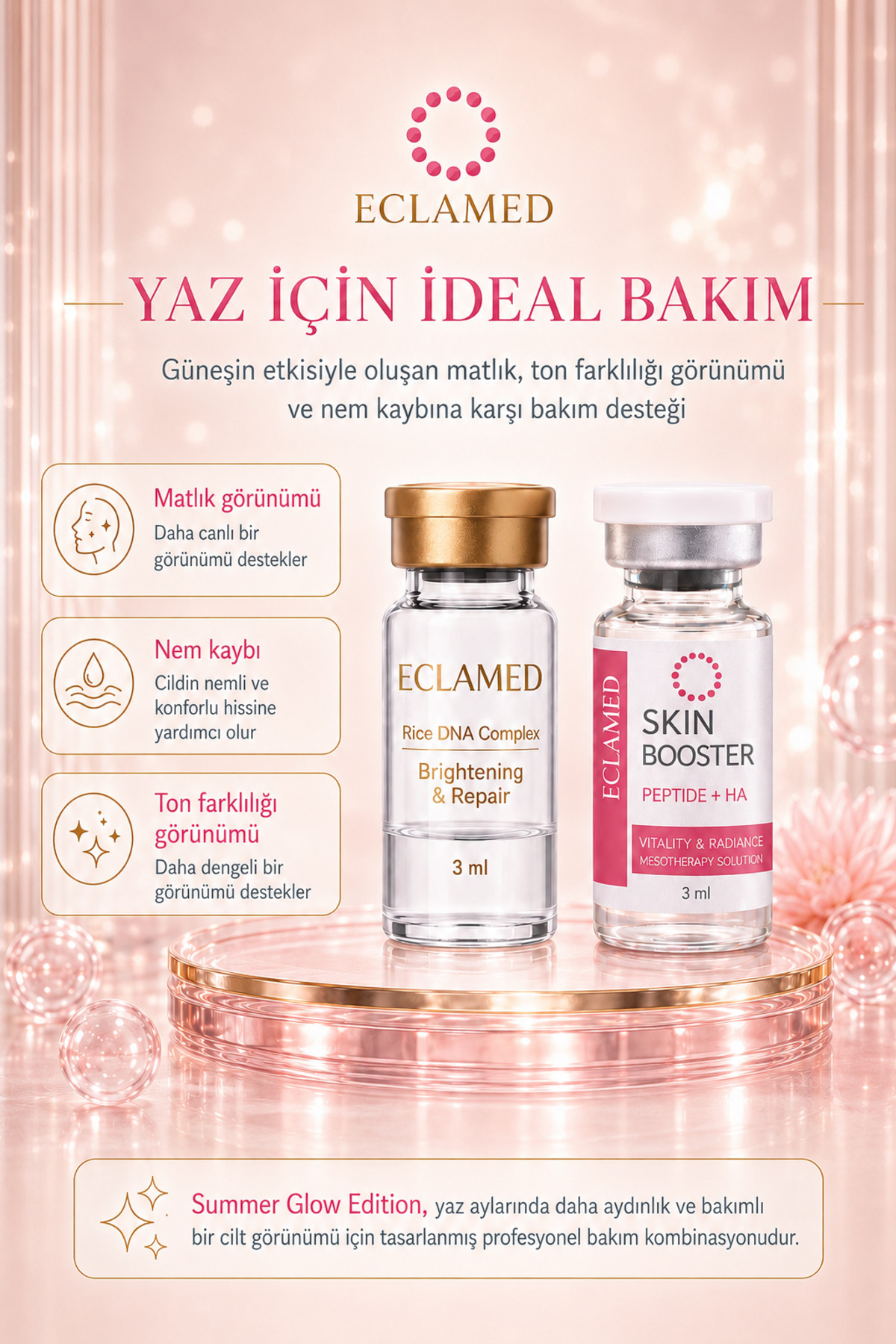 نسخه درخشش تابستانی - ست مراقبت از پوست حاوی DNA برنج + تقویت کننده پوست | آبرسانی، درخشندگی و ظاهری یکدست — ECLSGEDT-R-S — تصویر 3 از 5