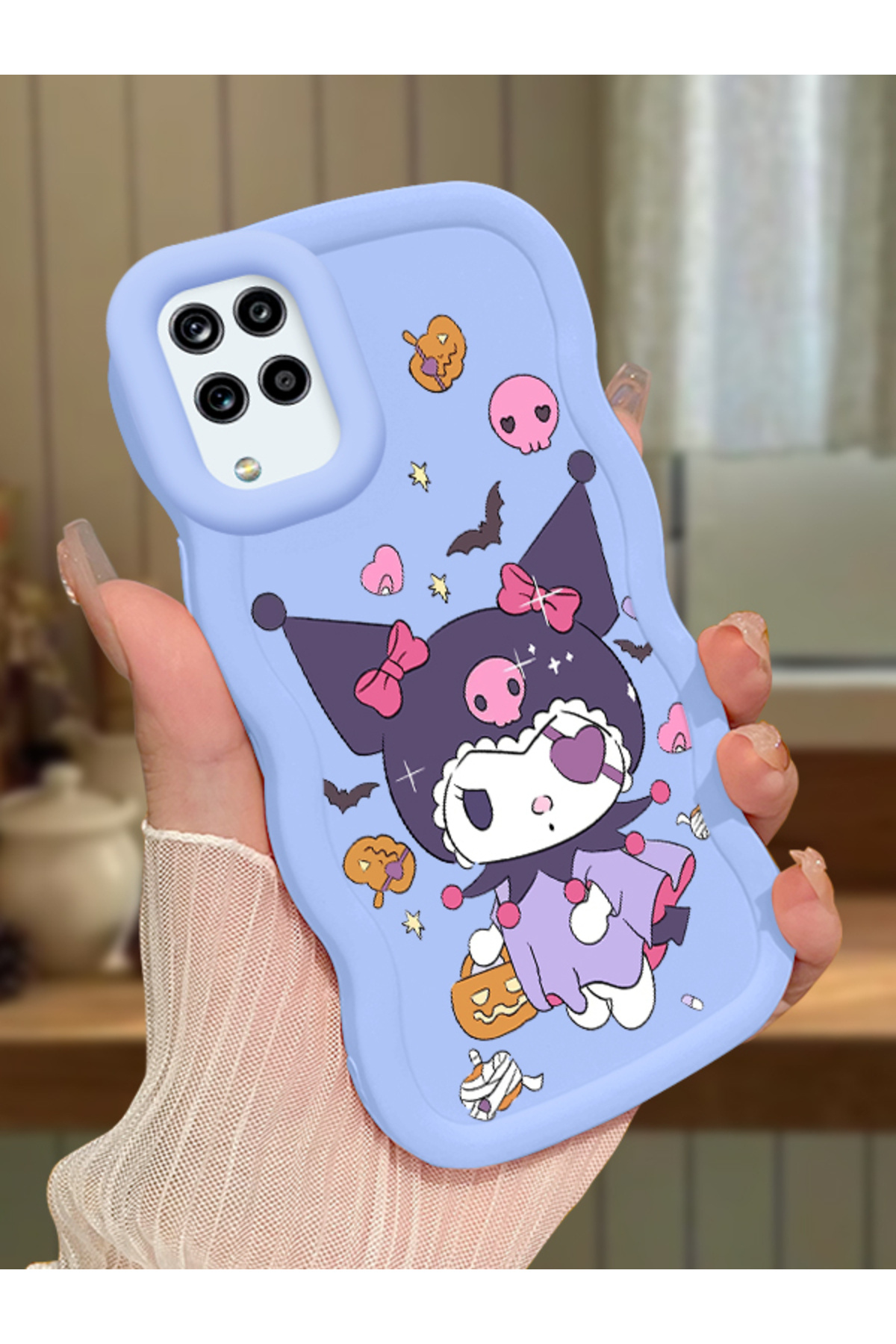 Samsung Galaxy M12 Compatible Case camera protector Blue Silicone Couple Phone Case Cartoon Pattern