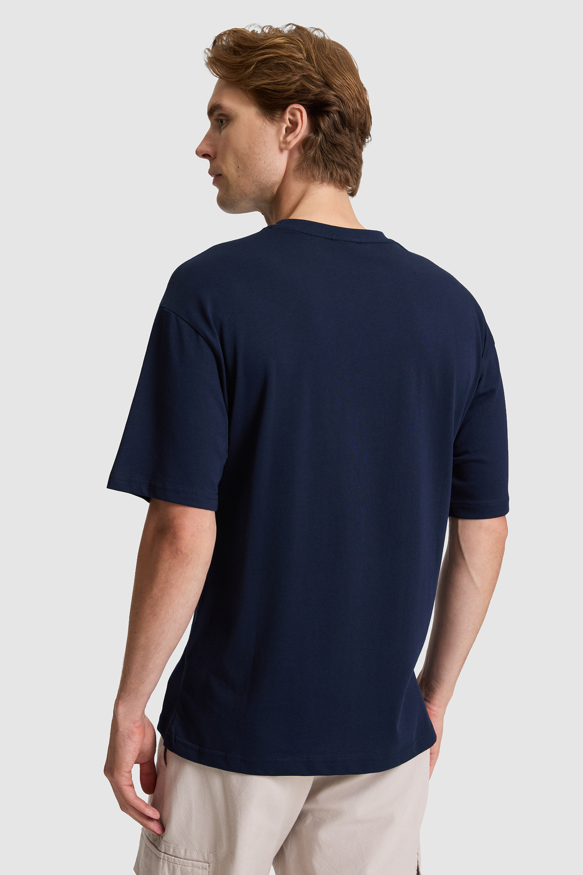 U.S. Polo Assn. Erkek Lacivert Comfort Fit Bisiklet Yaka Tişört 50327021-VR033 görsel 5