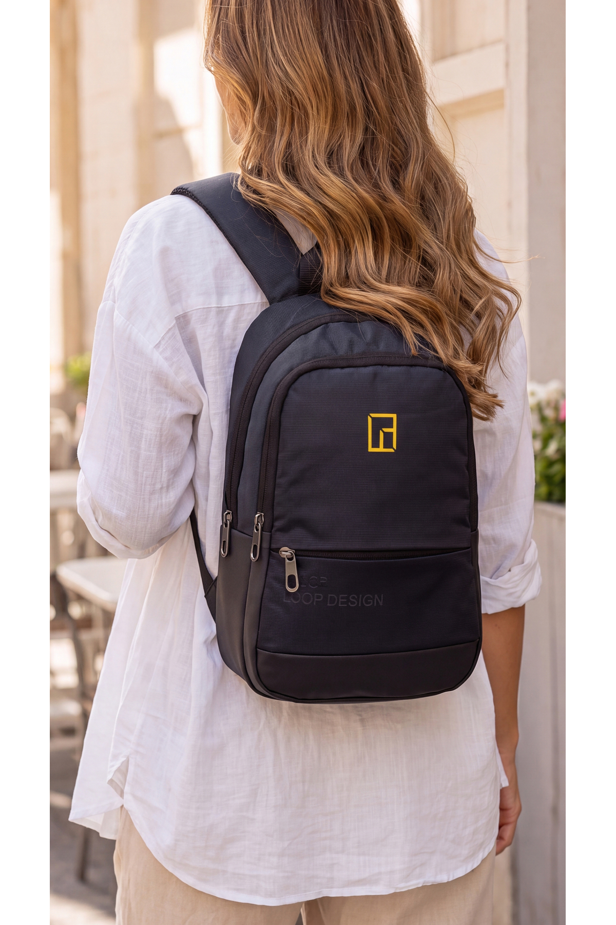 the loop design Unisex Mini Sırt Çantası, Çok Gözlü Günlük Sırt Çantası görsel 2