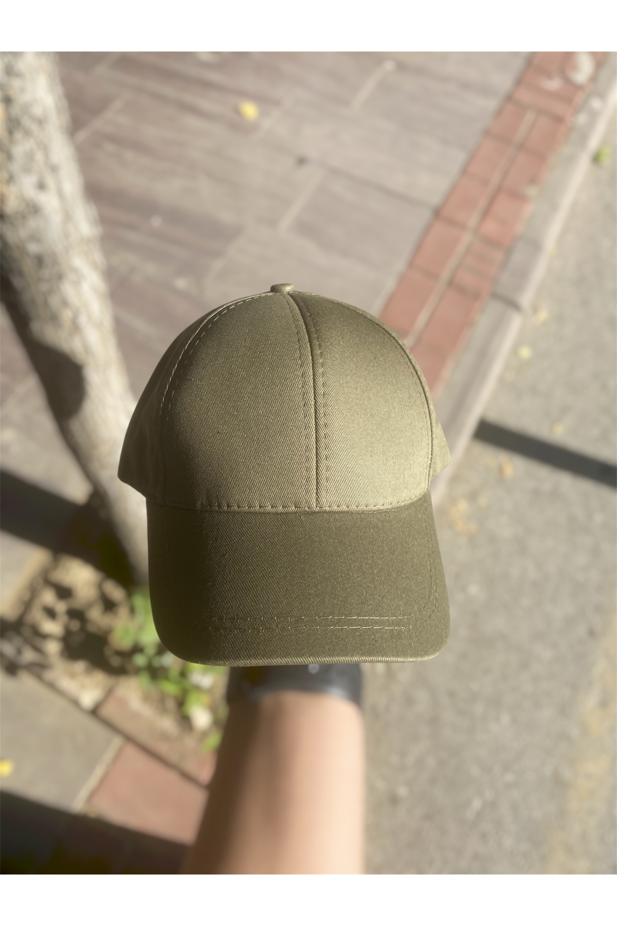 sf collection Düz Basic Haki Baseball Şapka Unisex Ayarlanabilir Cap görsel 4