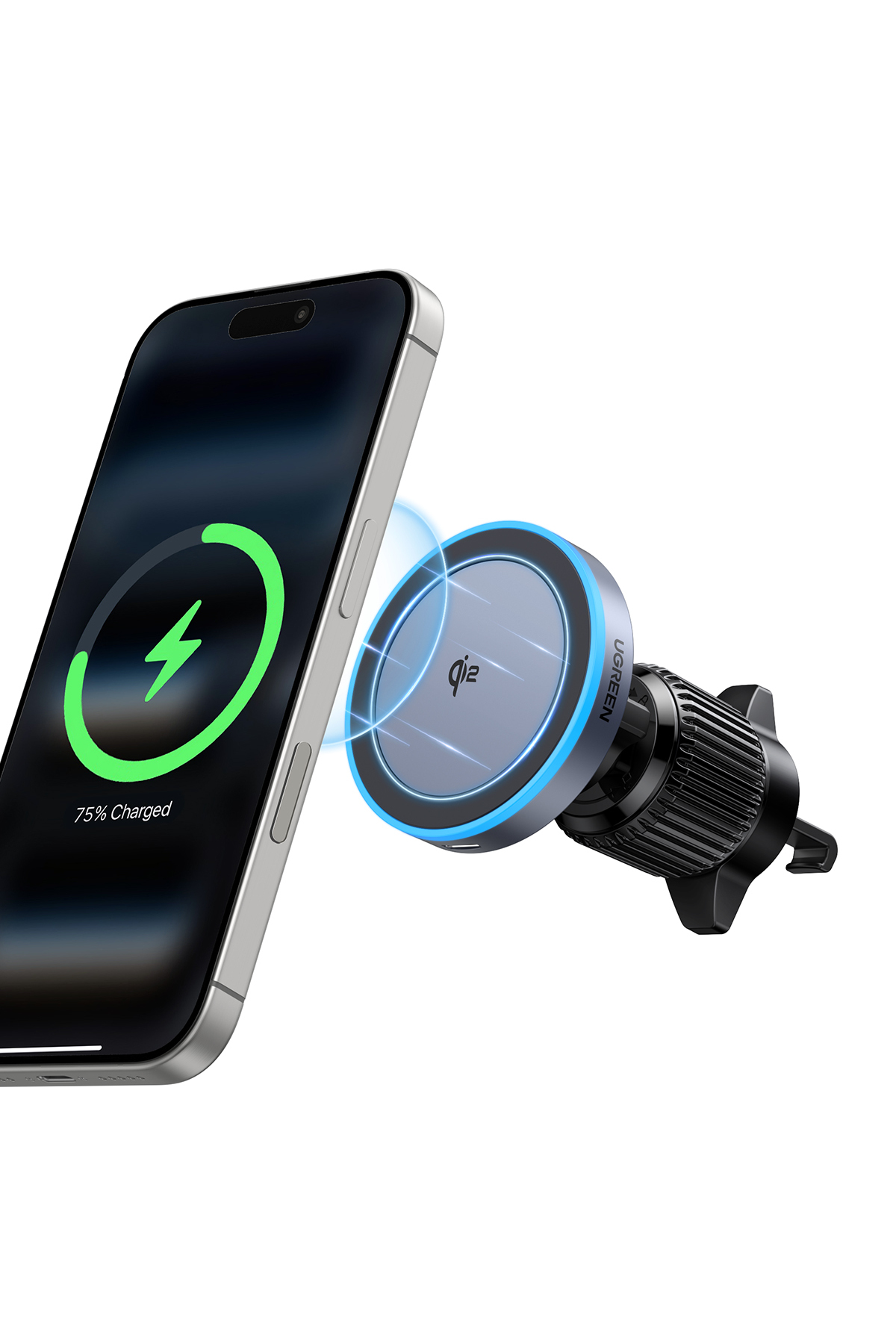 Ugreen Qi2 15W MagSafe Uyumlu Manyetik Kablosuz Şarjlı Araç İçi